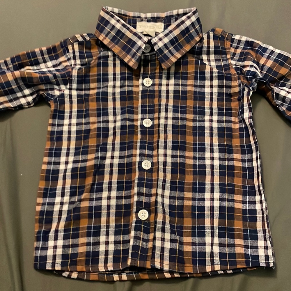 Baby 12m plaid button top